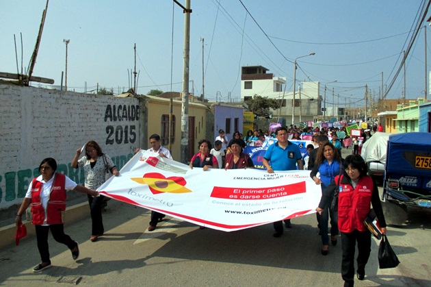Huarmey: Con marcha celebran el Día Internacional de la Eliminación de la Violencia contra la Mujer